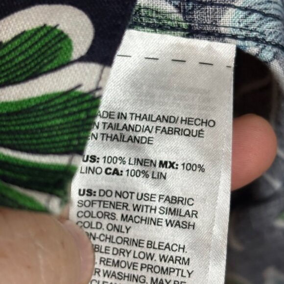 Chico's Blouse Women's Size XL Floral Linen Paisley Black Blue Chicos 3 - Picture 4 of 4